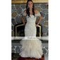Trumpet/ Mermaid Off-the-shoulder Floor-length Satin And Tulle Evening Dress inspired by Heidi Klum at Golden Globe