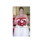 A-line Strapless Chapel Train Satin Wedding Dress