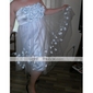 Empire Strapless Knee-length Tulle Over Satin Bridesmaid/ Wedding Party Dress