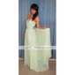 A-line Sweetheart Sweep/Brush Train Chiffon Evening Dress inspired by Selena Gomez at Emmy Awards