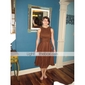 A-line Jewel Knee-length Chiffon Bridesmaid/Wedding Party Dress 