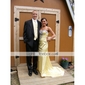 Stretch Satin Sheath/Column Sweetheart Sweep/Brush Train Evening Dress Inspired By Blake Lively 