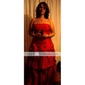 A-line Strapless Floor-length Taffeta Bridesmaid/ Wedding Party Dress With Pick-Ups Skirt
