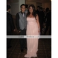Sheath/Column Sweep/Brush Train Chiffon Evening Dress inspired by Fergie at Golden Globe 