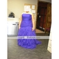 Trumpet/Mermaid Strapless Court Train Tulle Evening Dress With Cascading Ruffles 
