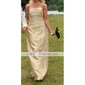 Sheath/ Column Strapless Floor-length Taffeta Bridesmaid/ Wedding Party Dress