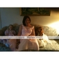 Ball Gown Knee-length Organza Wedding Dress With Wrap 