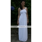 Sheath/ Column Straps Sweep/ Brush Train Chiffon Wedding Dress