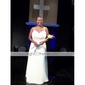 A-line Spaghetti Straps Floor-length Chiffon Mother of the Bride Dress With A Wrap
