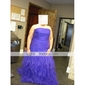 Trumpet/Mermaid Strapless Court Train Tulle Evening Dress With Cascading Ruffles 