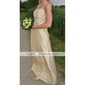 Sheath/ Column Strapless Floor-length Taffeta Bridesmaid/ Wedding Party Dress