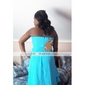 Sheath/ Column Strapless Floor-length Chiffon Bridesmaid/ Wedding Party Dress With A Wrap