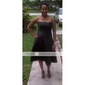 A-line Strapless Knee-length Satin Cocktail Dress