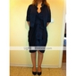 Sheath / Column V-neck Short / Mini Satin Bridesmaid/ Wedding Party Dress With A Wrap