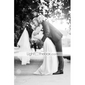 Sheath/ Column V-neck Floor-length Chiffon Elastic Satin Wedding Dress