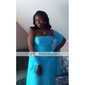 Sheath/ Column Strapless Floor-length Chiffon Bridesmaid/ Wedding Party Dress With A Wrap