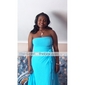 Sheath/ Column Strapless Floor-length Chiffon Bridesmaid/ Wedding Party Dress With A Wrap