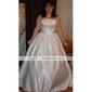 Ball Gown Strapless Chapel Train Satin Wedding Dress 