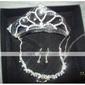 diamantes de imitación boda preciosa joyería conjunto, incluyendo collares, aretes y diadema