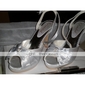 satinato tacchi alti sandali con il cinturino in alto con i pattini bowknot strass / nozze sposa (0.984-r-021)
