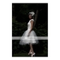 Audrey Hepburn Funny Face Ball Gown Bateau Knee-length Satin Tulle Wedding Dress