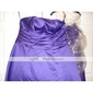 A-line Strapless Knee-length Satin Cocktail Dress