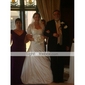 A-line Side-Draped Taffeta Wedding Dress with Beaded Appliques