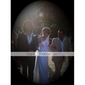 Sheath/ Column One Shoulder Court Train Chiffon Over Satin Wedding Dress with 3D Flowers