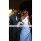 Sheath/ Column One Shoulder Court Train Chiffon Over Satin Wedding Dress with 3D Flowers
