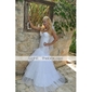 Trumpet/ Mermaid Sweetheart Floor-length Organza Tiered Wedding Dress