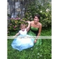 Ball Gown Scoop Satin Tulle Flower Girl Dress