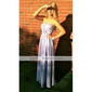 A-line Sweetheart Sweep/Brush Train Chiffon Evening Dress inspired by Selena Gomez at Emmy Awards