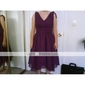 A-line Princess V-neck Knee-length Chiffon Bridesmaid Dress