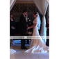 A-line Side-Draped Taffeta Wedding Dress with Beaded Appliques