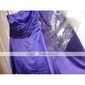 A-line Strapless Knee-length Satin Cocktail Dress