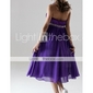 KLEOPATRA - Vestido de Fiesta de boda o de Dama de honor de Gasa y Satén