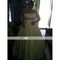 Ball Gown Strapless Chapel Train Satin Wedding Dress 