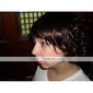 Capless Chin Length High Quality Synthetic Nature Look Dark Brown Curly Hair Wig