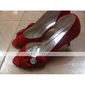 Top Quality Lace/ Satin Upper Stiletto Heel Peep Toe With Bowknot Wedding Shoes/ Bridal Shoes