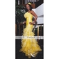 Trumpet/ Mermaid Strapless Floor-length Organza Taffeta Evening Dress