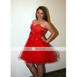 A-line Sweetheart Knee-length Tulle Cocktail Dress