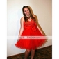 A-line Sweetheart Knee-length Tulle Cocktail Dress