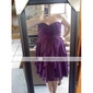 A-line Sweetheart Knee-length Tiered Chiffon Bridesmaid Dress 