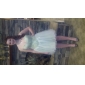 A-line Sweetheart Knee-length Stretch Satin Tulle Cocktail Dress