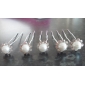 Gorgeous Clear Crystals And Imitation Pearls Wedding Bridal Pins/ Flowers,6 Pieces Per Lot