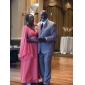 Chiffon Elastic Satin Sheath/ Column V-neck Evening Dress inspired by Helen Mirren at Cannes Film Festival