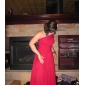 Sheath/Column One Shoulder Floor-length Chiffon Bridesmaid Dress