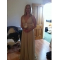 A-line V-neck Floor-length Chiffon Over Elastic Satin Bridesmaid/ Wedding Party Dress