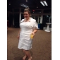 Sheath / Column Sweetheart Short / Mini T-shirt Taffeta Wedding Dress With Wrap