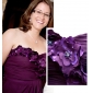 A-line Strapless Knee-length Chiffon Cocktail Dress With Flowers 
